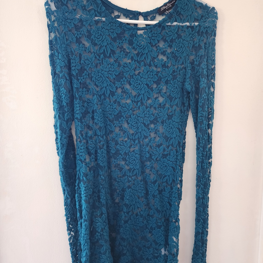 Elegant Teal Lace Top